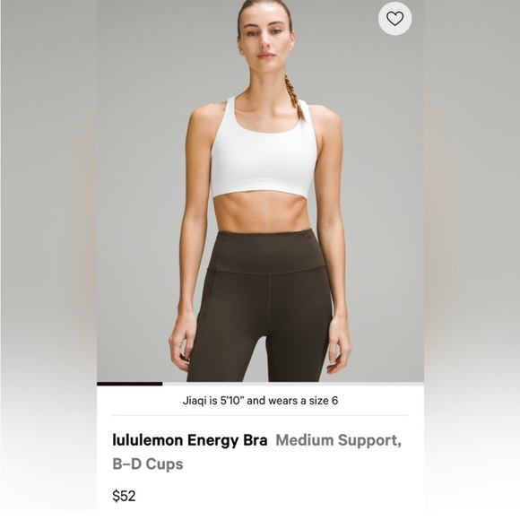 lululemon athletica Other - lululemon athletica White Energy Bra